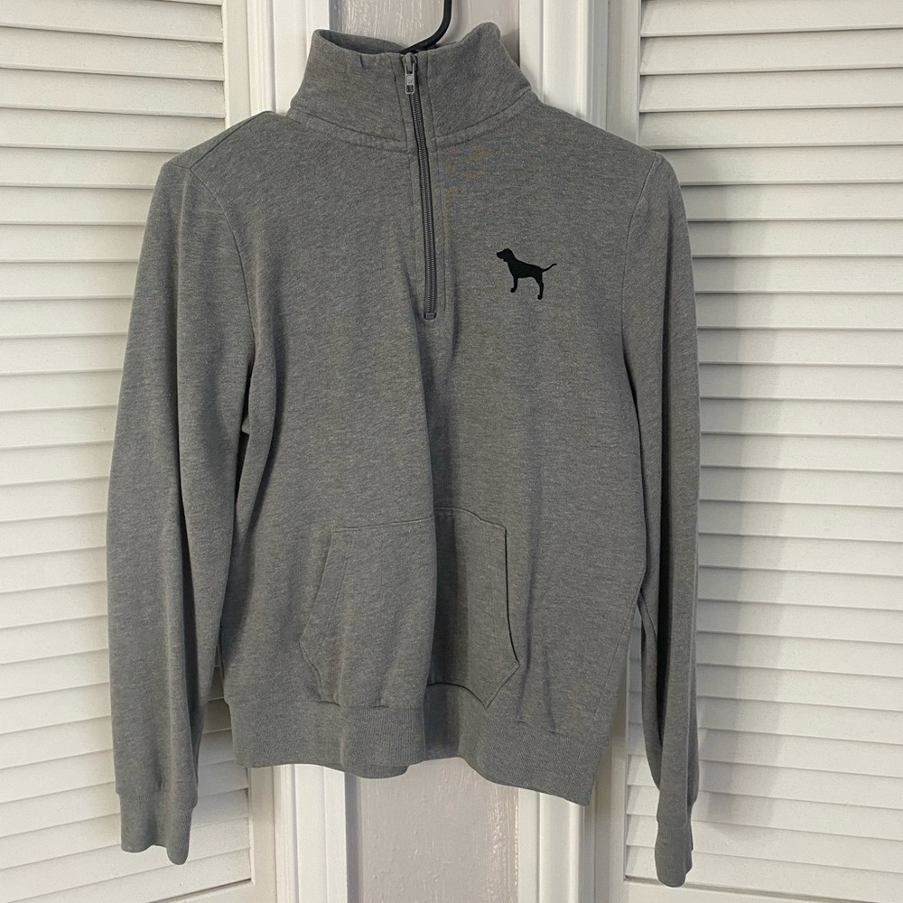 gray pink sweater